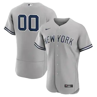 mens nike gray new york yankees road authentic custom jerse